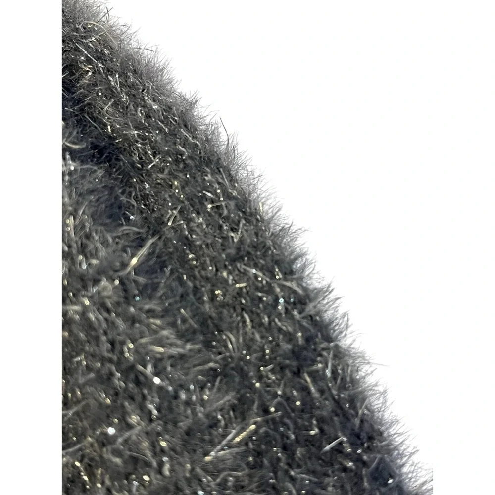 Gap Kids XXL Black Silver Metallic Tinsel Holiday Sweater Y2K Party